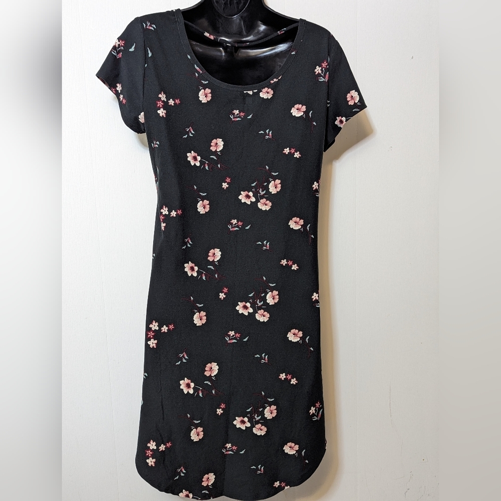 Women's No Boundaries Junior's Black Floral Dress Size Large 11-13